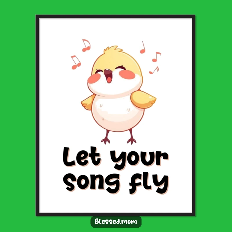 Funny Free Printable Wall Art: Joyful Singing Bird for a Cheerful Home Decor