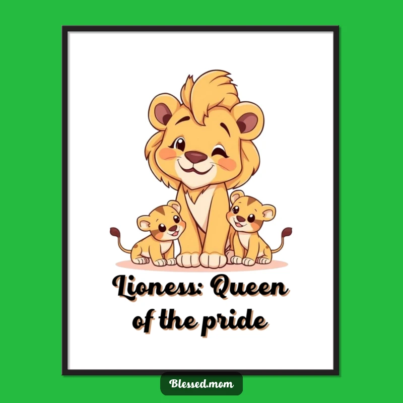 Free Printable Lioness Family Wall Art - Proud Motherhood Downloadable Decor