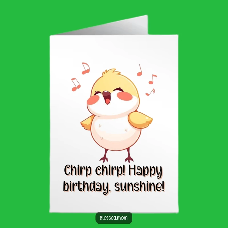 Free Printable Birthday Card: Funny Singing Bird for a Joyful Celebration