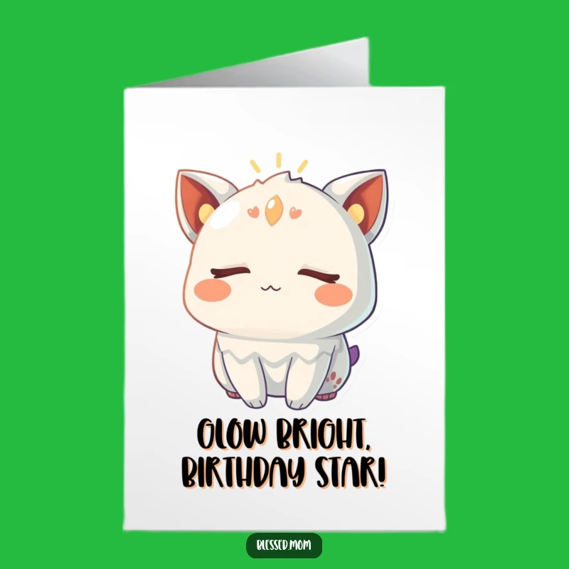 Free Printable Birthday Card: Glowing Creature Bliss - Funny Downloadable Gift