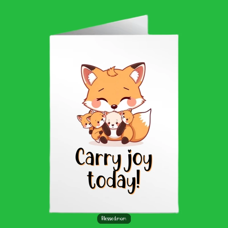 Free Printable Fox Birthday Card: Playful Kits Design for a Fun Celebration
