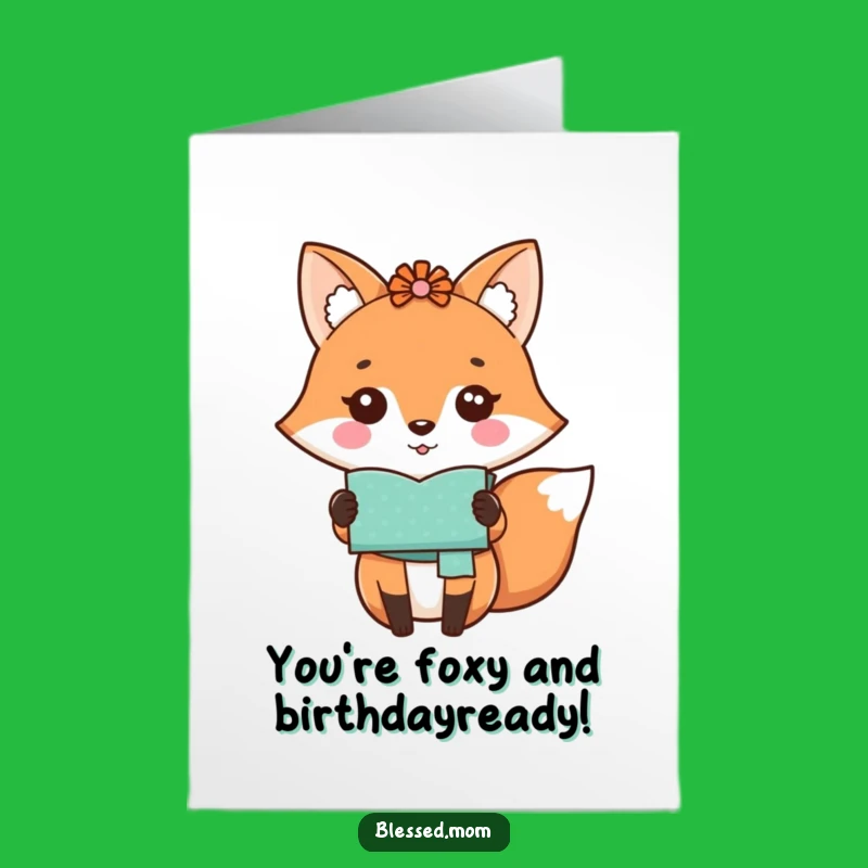 Free Printable Kawaii Fox Mom Birthday Card - Handmade Craft Surprise Downloadable