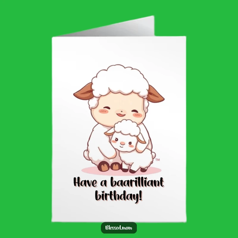 Free Printable Sheep Birthday Card: Cozy Mom & Lamb Hugs Downloadable Gift