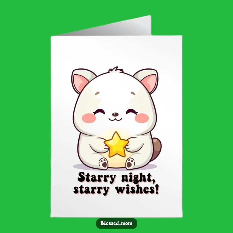 Free Printable Birthday Card: Serene Animal Star Wish - Funny Downloadable Gift