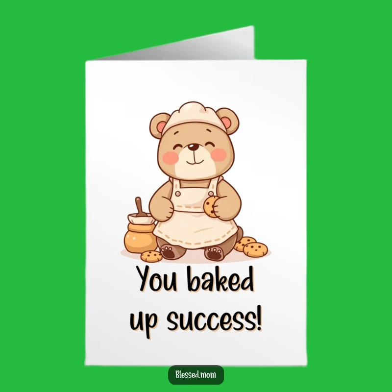 Free Printable Baking Bear Mom 'Congrats!' Card: Cookie Joy LOL Downloadable