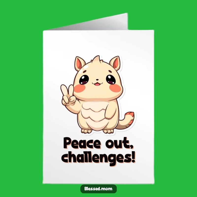 Free Printable Congrats Card: Creature Peace Sign - Funny Downloadable Gift