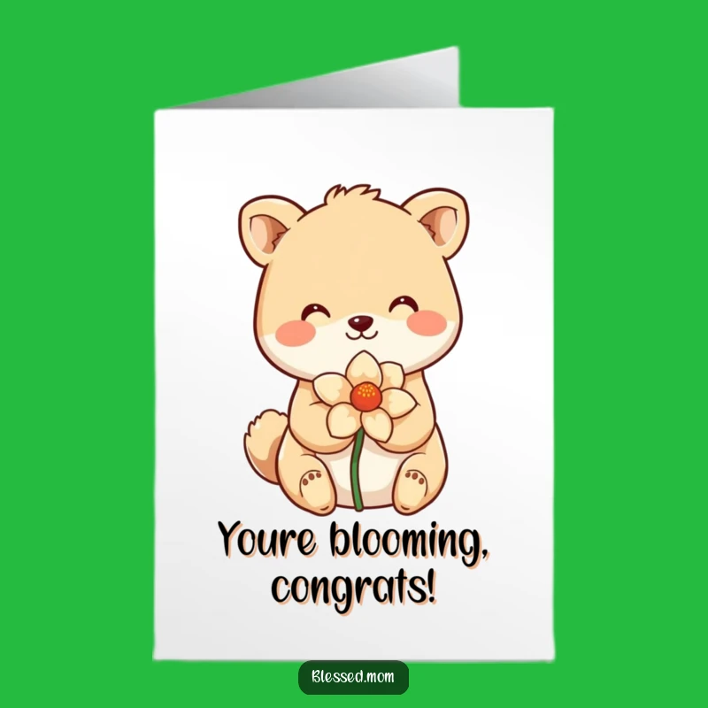 Free Printable Congrats Card: Smiling Animal Posy, Hilarious Downloadable Congratulations