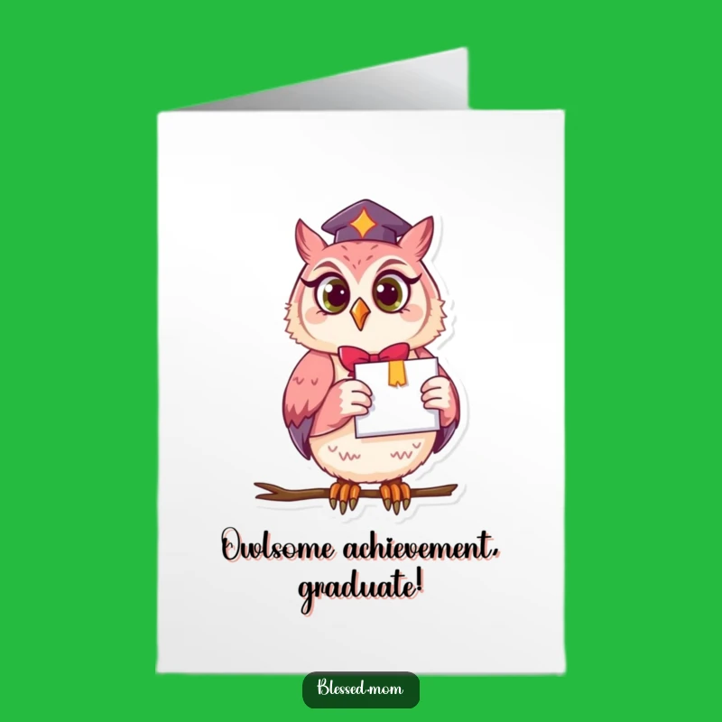 Free Printable Owl Congrats Card: Smart Mom & Diploma Achievement Downloadable