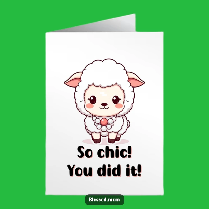 Free Printable Sheep Congrats Card: Chic Ewe, DIY Downloadable Gift