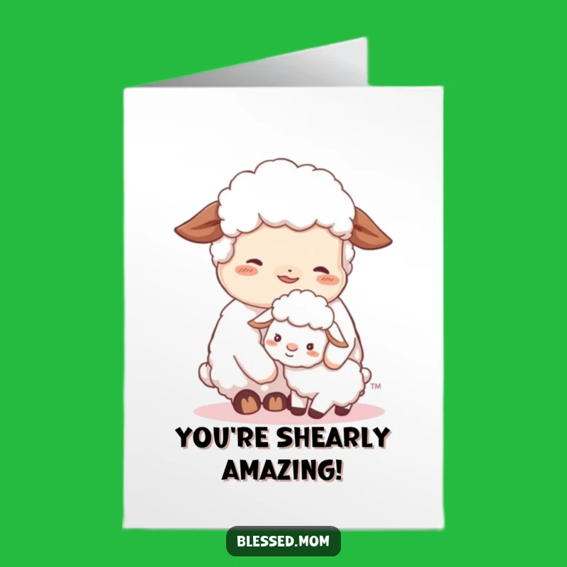 Free Printable Sheep Congrats Card: Cozy Mom & Lamb Nuzzle Downloadable