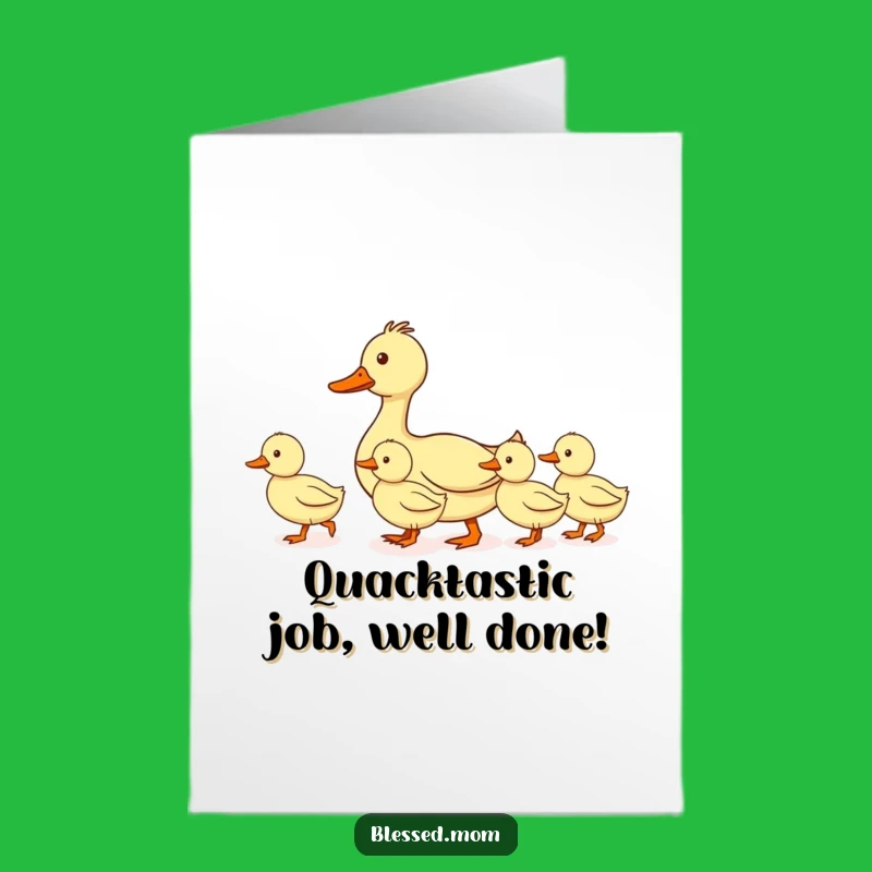 Free Printable Duck Parade Congratulations Card: Perfectly Lined Up Success Downloadable