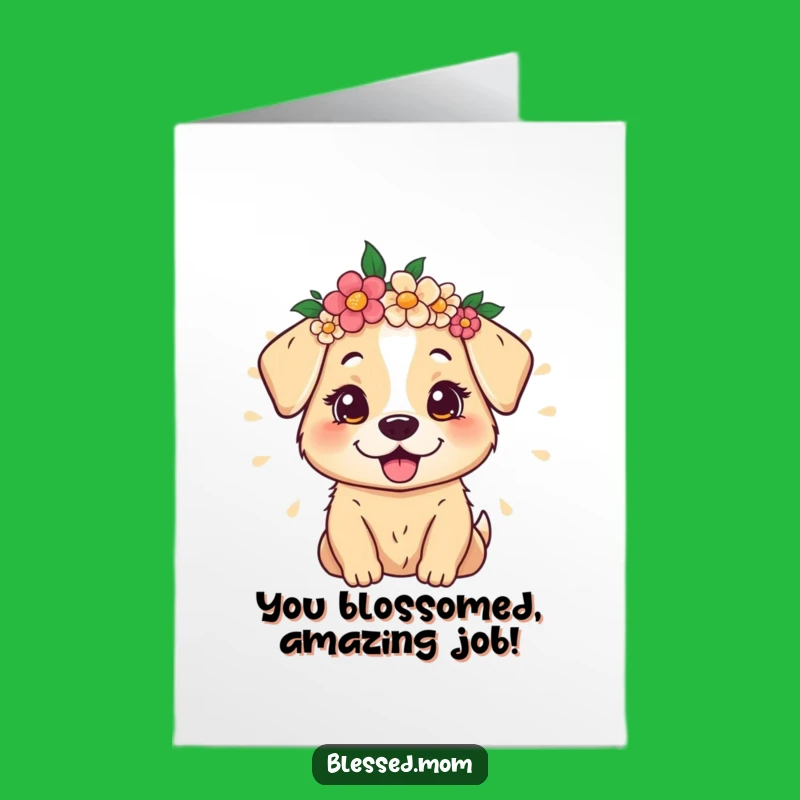 Free Printable Dog Mom 'Congrats!' Card: Floral Joy LOL Downloadable