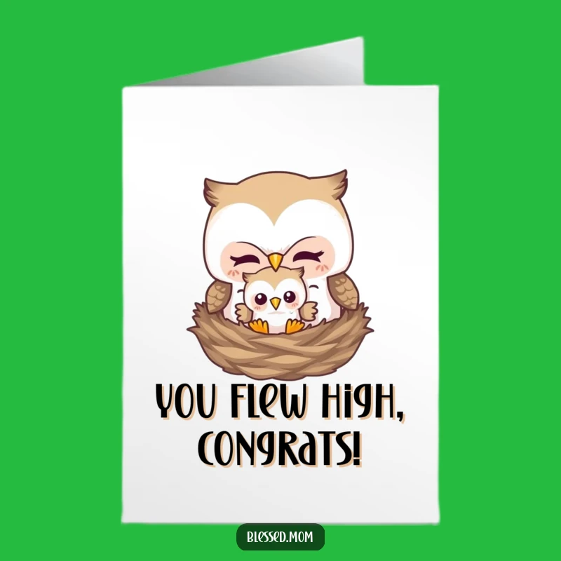 Free Printable Congratulations Card: Funny Owl Mom & Baby, Perfect DIY Downloadable Gift