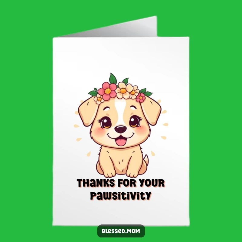 Free Printable Dog Mom Thank You Card: Floral Warmth LOL Downloadable