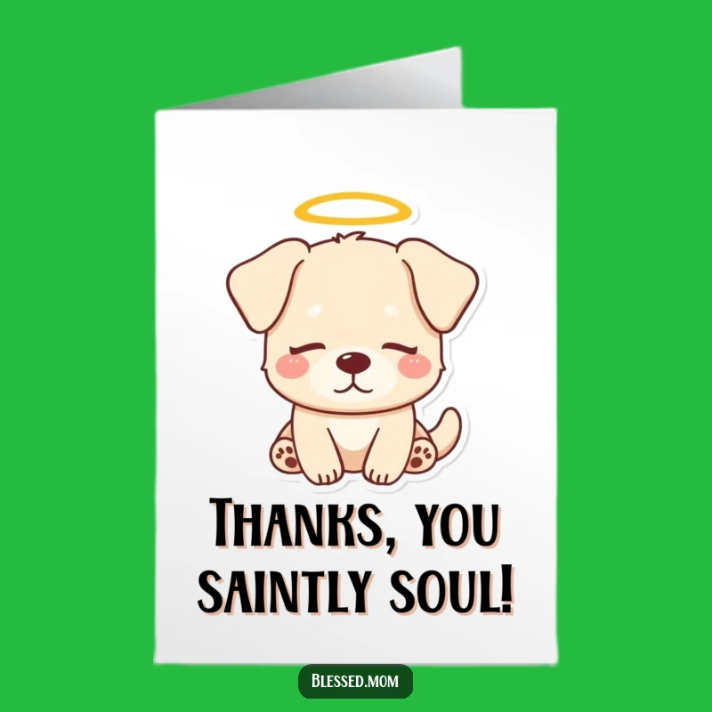 Free Printable Thank You Card: Halo Dog Gratitude, Downloadable