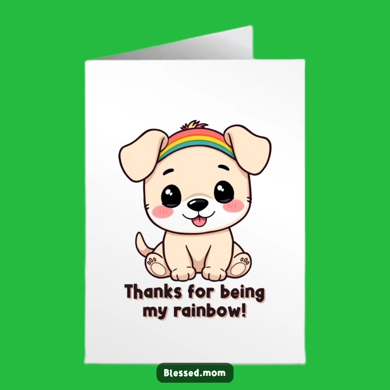 Free Printable Thank You Card: Rainbow Puppy Thanks, Downloadable
