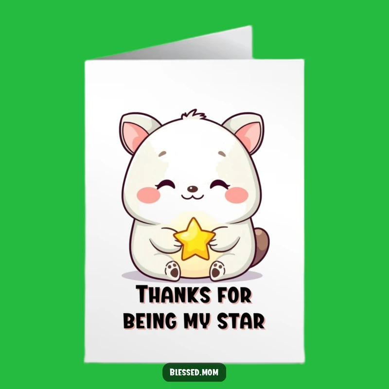 Free Printable Thank You Card: Serene Animal Star Gratitude - Funny Downloadable Gift