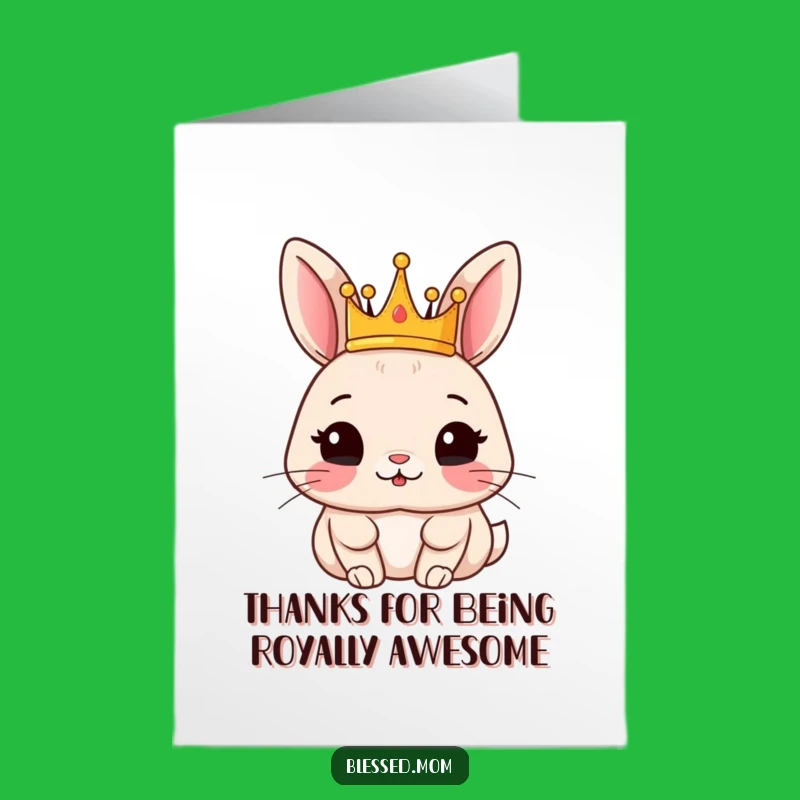 Free Printable Thank You Card: Royal Rabbit's Grateful Nod