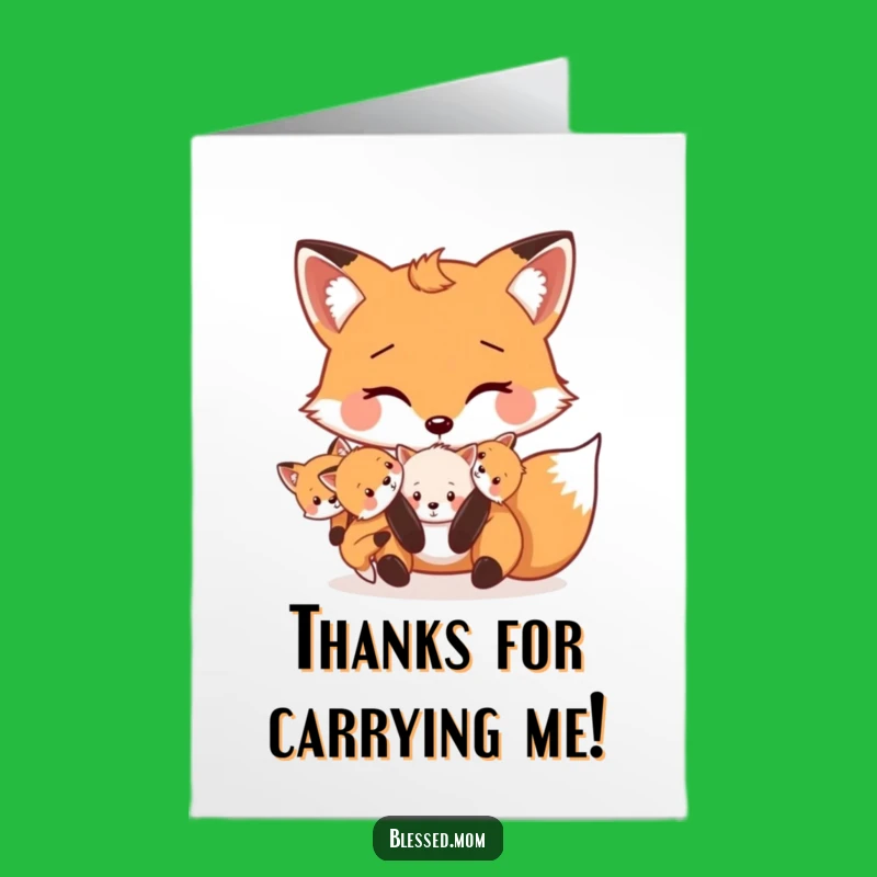 Free Printable Fox Thank You Card: Playful Kits Design Expressing Gratitude