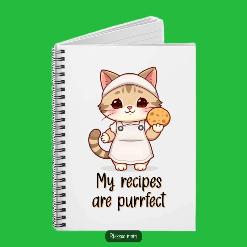 Funny Kawaii Cat Mom Notebook: Cozy Baking Journal, Cat Lover Diary, Cute Gift