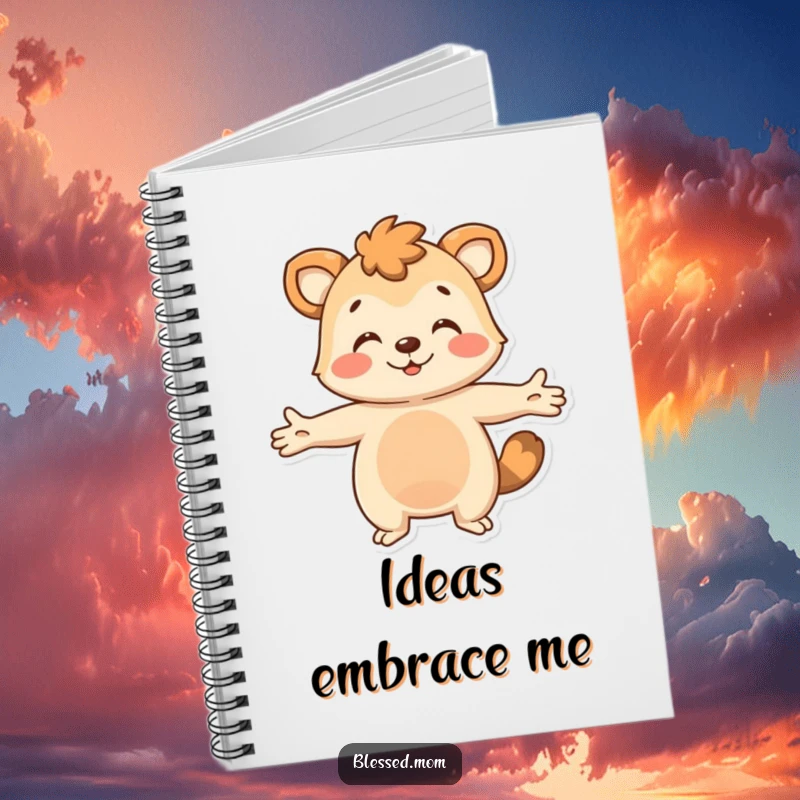 Funny Notebook: An animal with arms outstretched gives a warm, welcoming hug, ideal for journaling with a friendly touch.