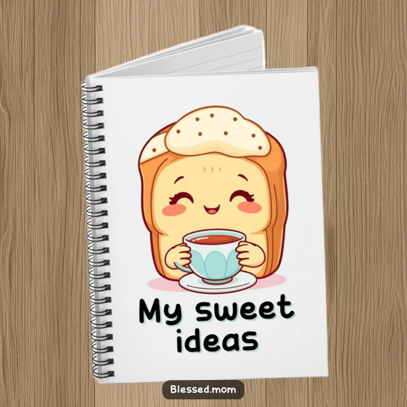 Funny Notebook: Mother scone offering tea, for recipes and sweet ideas.