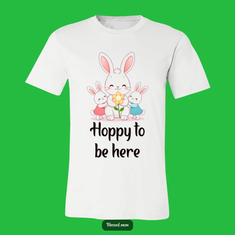 Funny Kawaii Bunny Mom T-Shirt - Flower Gift Giving Mom Tee