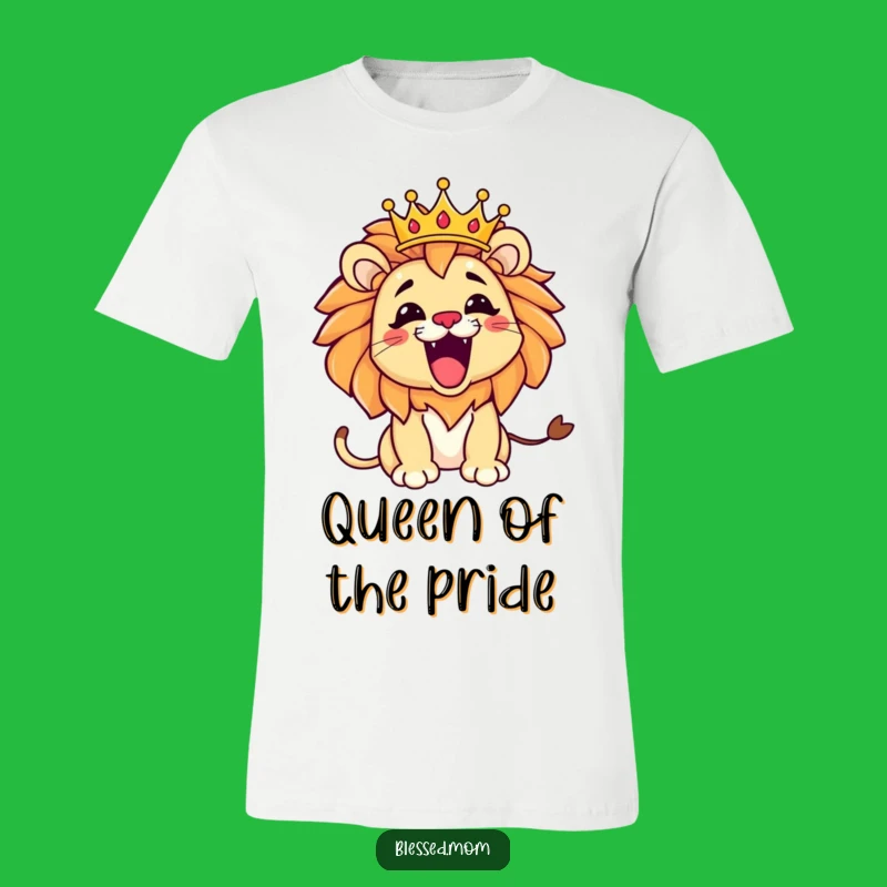 Funny Kawaii Lion Mom T-Shirt - Playful Roar Crown Apparel Gift
