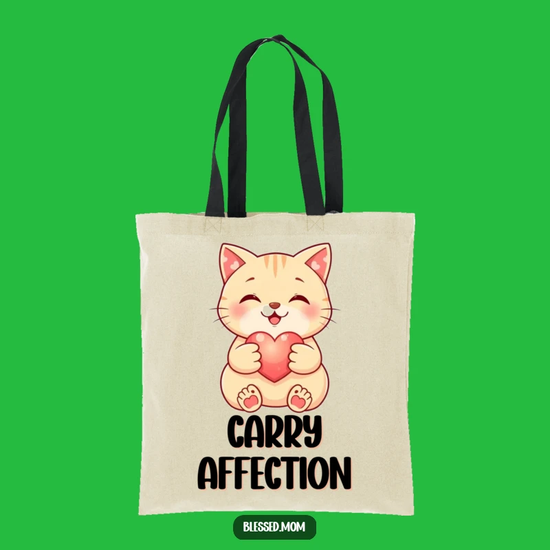 Funny Cat Heart Tote Bag: Cute Kitty Bag, Adorable Accessory, Practical Funny Gift