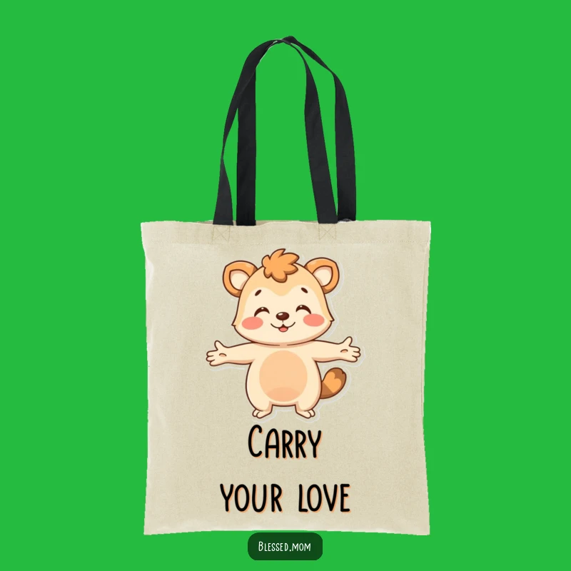 Funny Tote Bag: Hugging Animal Design, Carry Your Warmth