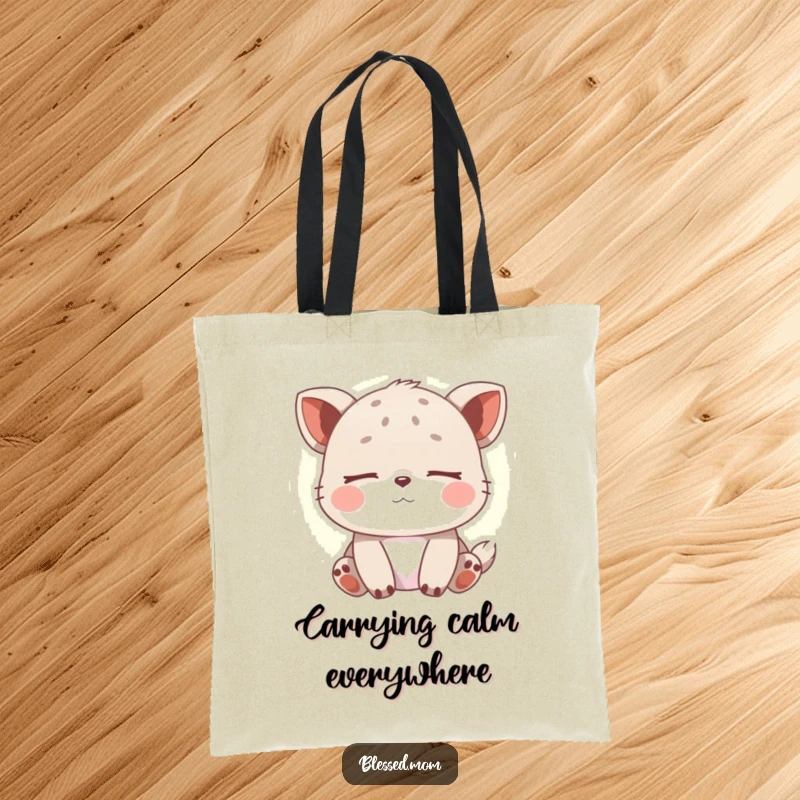 Funny Tote Bag featuring a tranquil animal asleep in soft light, ready for errands or relaxation. A practical and funny gift.