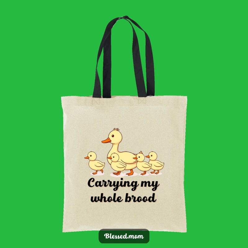 Funny Mom Duck Tote Bag: Leading Ducklings Line Carryall, Perfect Gift for Busy Moms