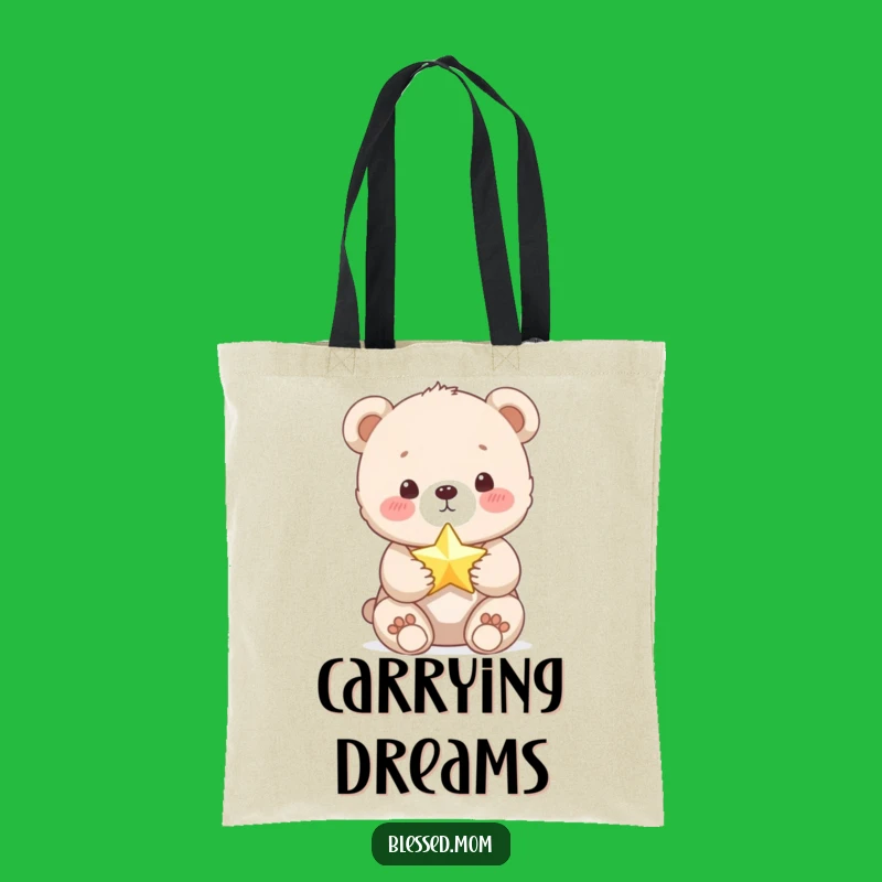 Funny Bear Cub Star Tote Bag: Cute Shopping Bag, Adorable Accessory, Funny Gift