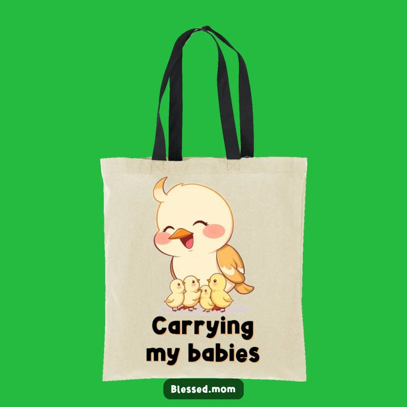 Funny Mama Bird Tote Bag: Nurturing Feeder, Tiny Chicks Carrier, Gift Bag