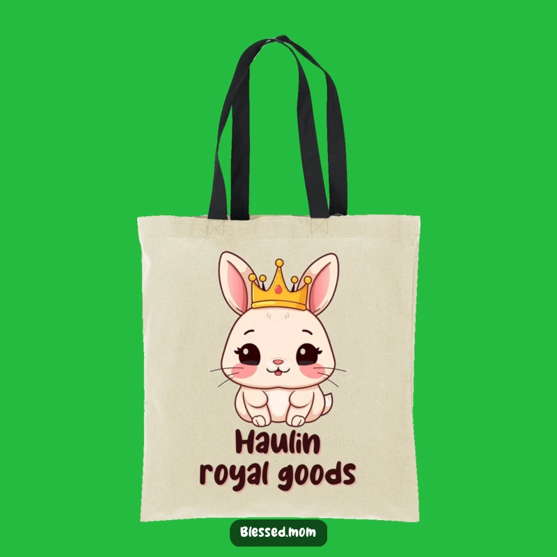 Funny Rabbit Tote Bag: Royal Crown Style, Perfect Cute Rabbit Gift